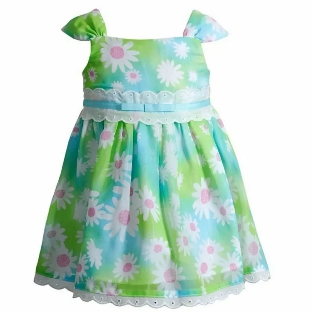 Youngland Floral Print Eyelet Dress 24 Months